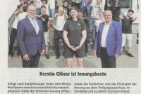 "Kerstin Glöser ist Innungseste" Zeitungsartikel 